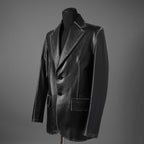 MM6 Maison Margiela メゾン マルジェラ / 22AW 美品 レザー 2Bテーラードジャケット / S62BN0063 / size 44 (BLACK)