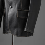 MM6 Maison Margiela メゾン マルジェラ / 22AW 美品 レザー 2Bテーラードジャケット / S62BN0063 / size 44 (BLACK)