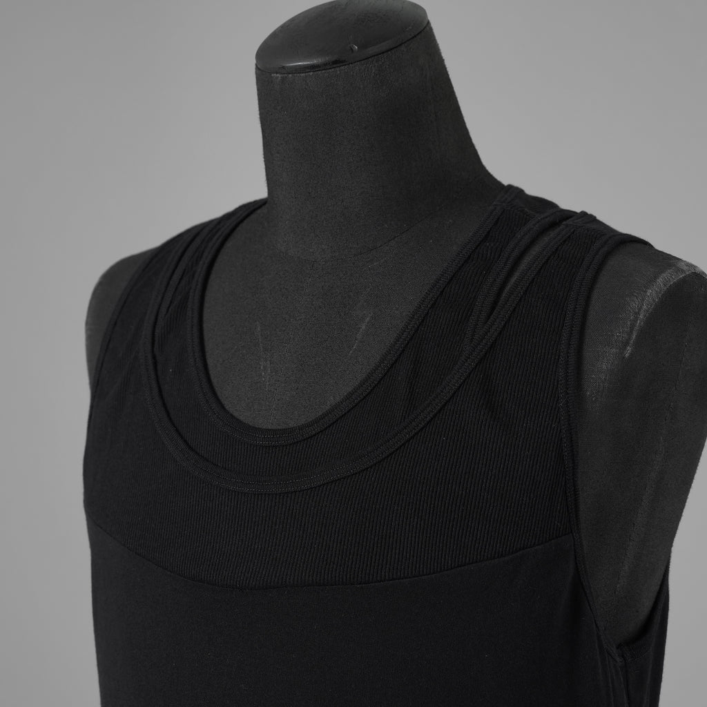 JULIUS ユリウス / 美品 25SS Cotton Jersey Switching Tank Top タンクトップ / 899CUM4 / size 3 (BLACK) 352183-in-ue
