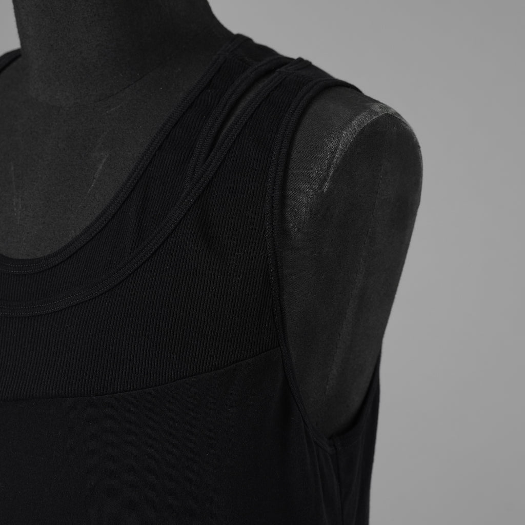 JULIUS ユリウス / 美品 25SS Cotton Jersey Switching Tank Top タンクトップ / 899CUM4 / size 3 (BLACK) 352183-in-ue