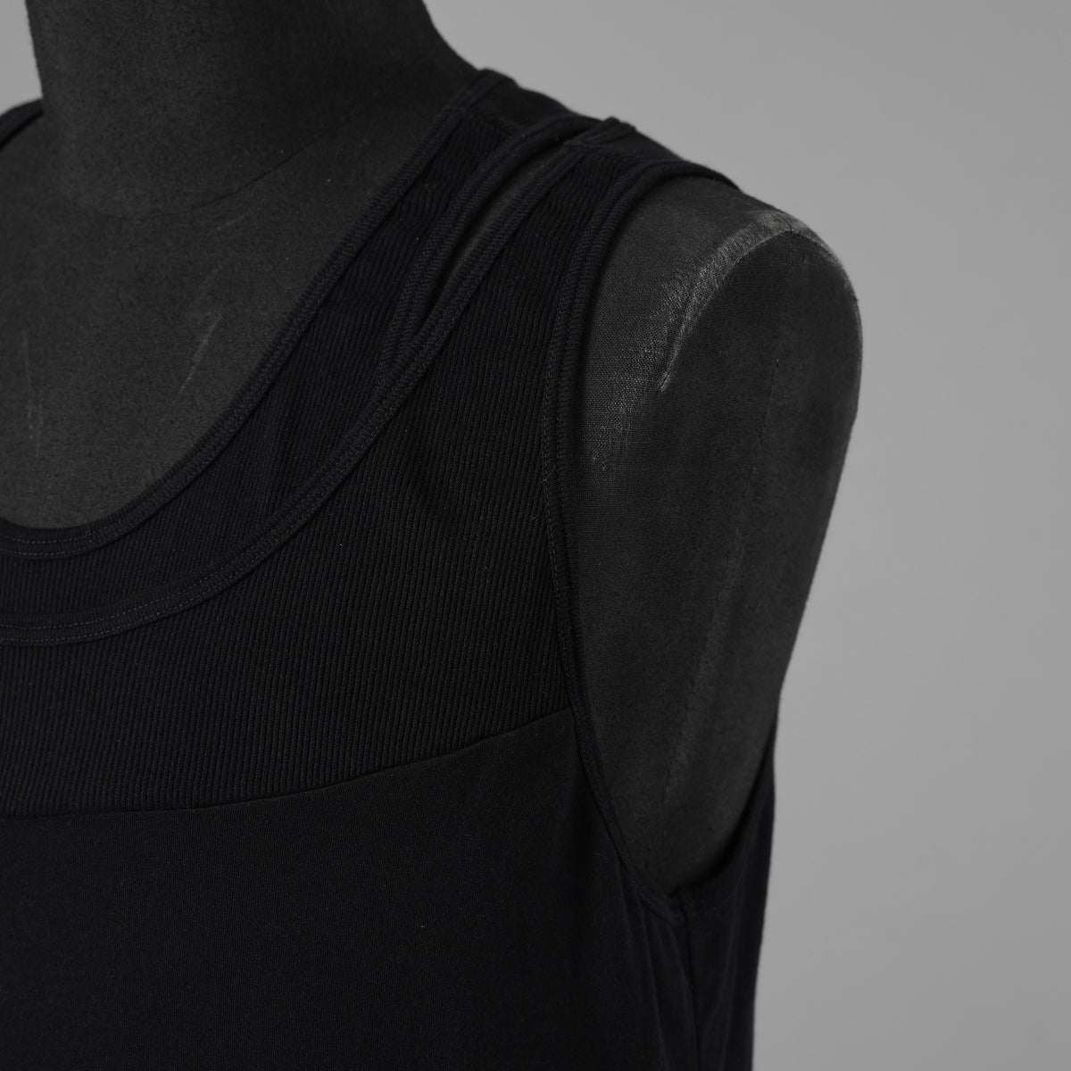 JULIUS ユリウス / 美品 25SS Cotton Jersey Switching Tank Top タンクトップ / 899CUM4 / size 3 (BLACK) 352183-in-ue