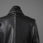 MM6 Maison Margiela メゾン マルジェラ / 22AW 美品 レザー 2Bテーラードジャケット / S62BN0063 / size 44 (BLACK)