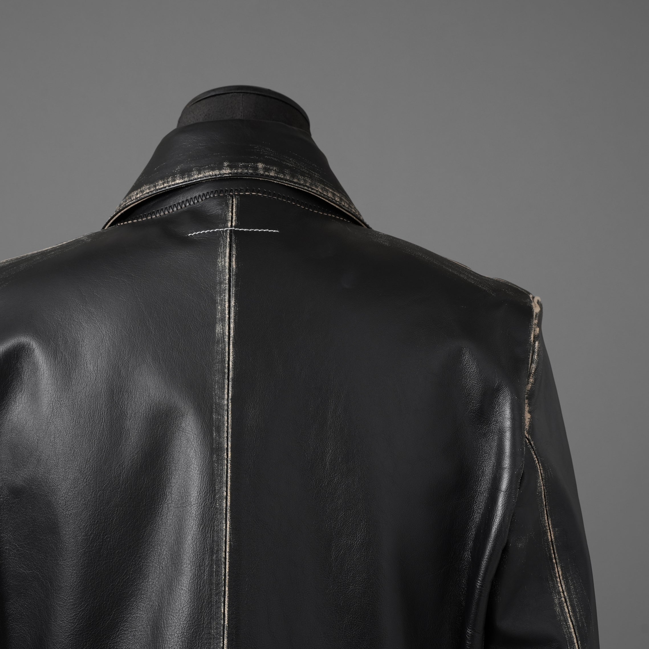 MM6 Maison Margiela メゾン マルジェラ / 22AW 美品 レザー 2Bテーラードジャケット / S62BN0063 / size 44 (BLACK)