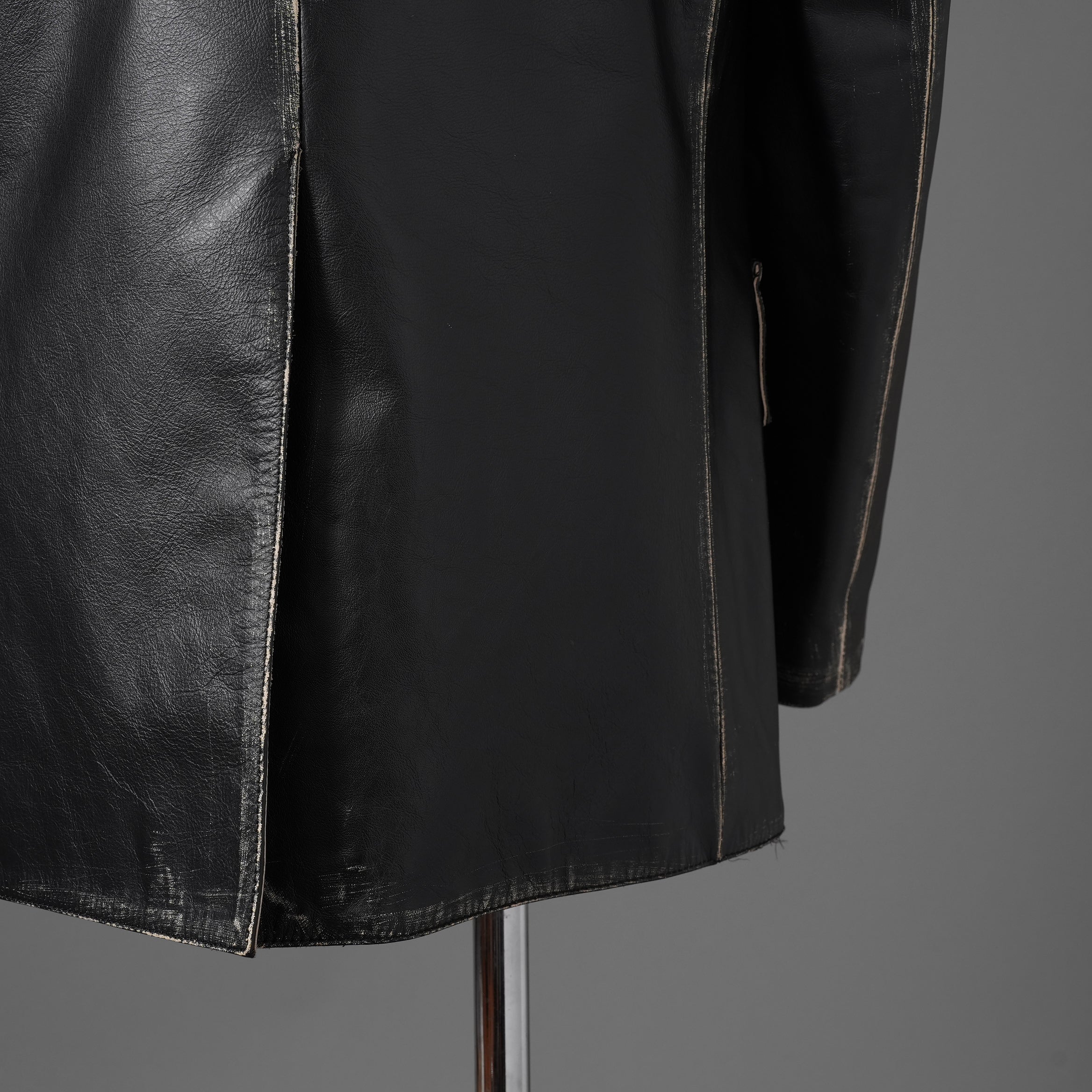 MM6 Maison Margiela メゾン マルジェラ / 22AW 美品 レザー 2Bテーラードジャケット / S62BN0063 / size 44 (BLACK)