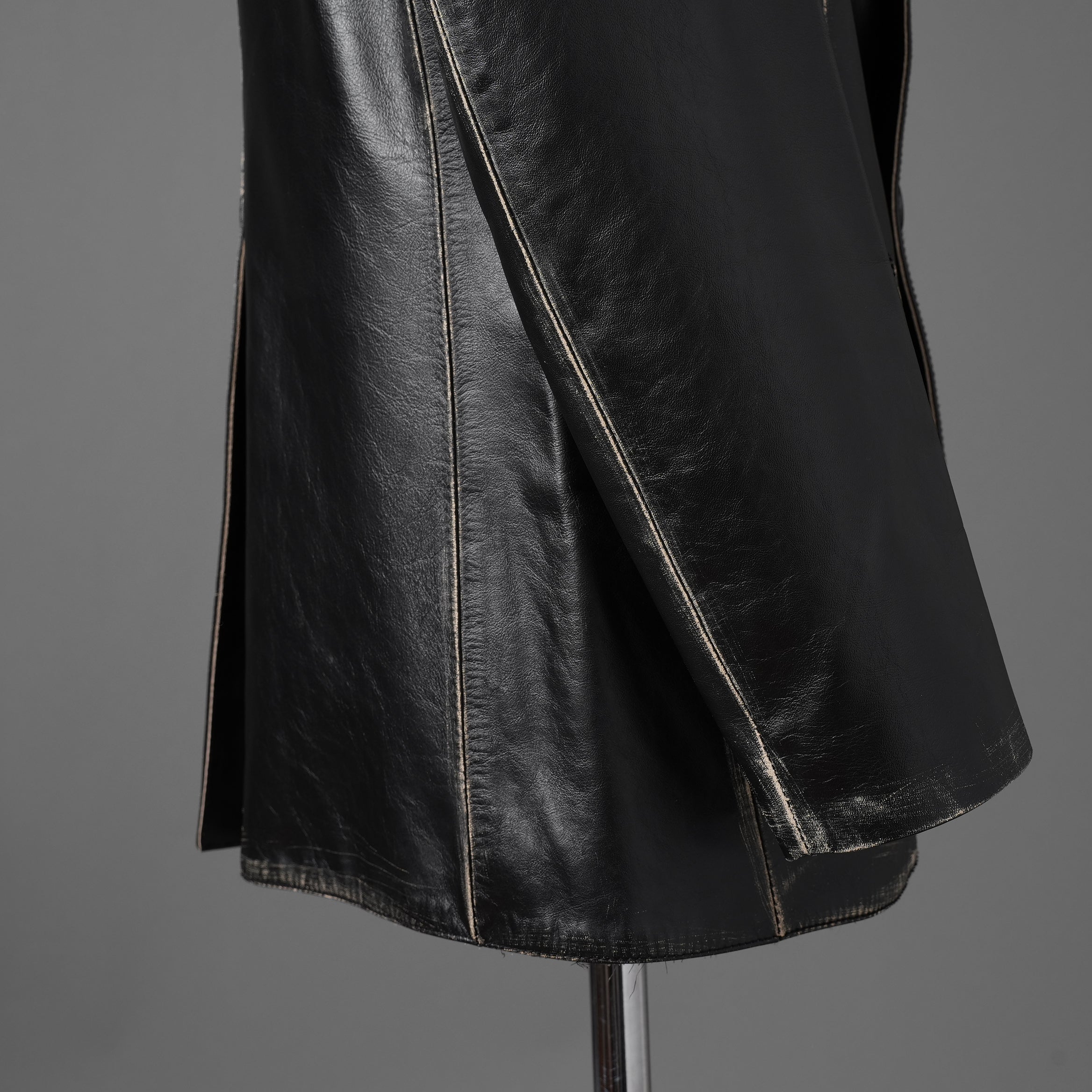 MM6 Maison Margiela メゾン マルジェラ / 22AW 美品 レザー 2Bテーラードジャケット / S62BN0063 / size 44 (BLACK)