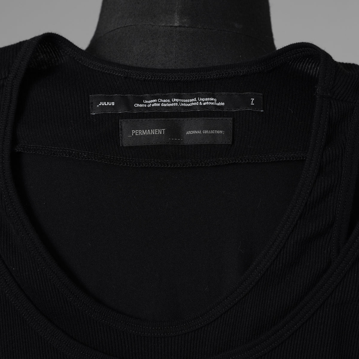 JULIUS ユリウス / 美品 25SS Cotton Jersey Switching Tank Top タンクトップ / 899CUM4 / size 3 (BLACK) 352183-in-ue