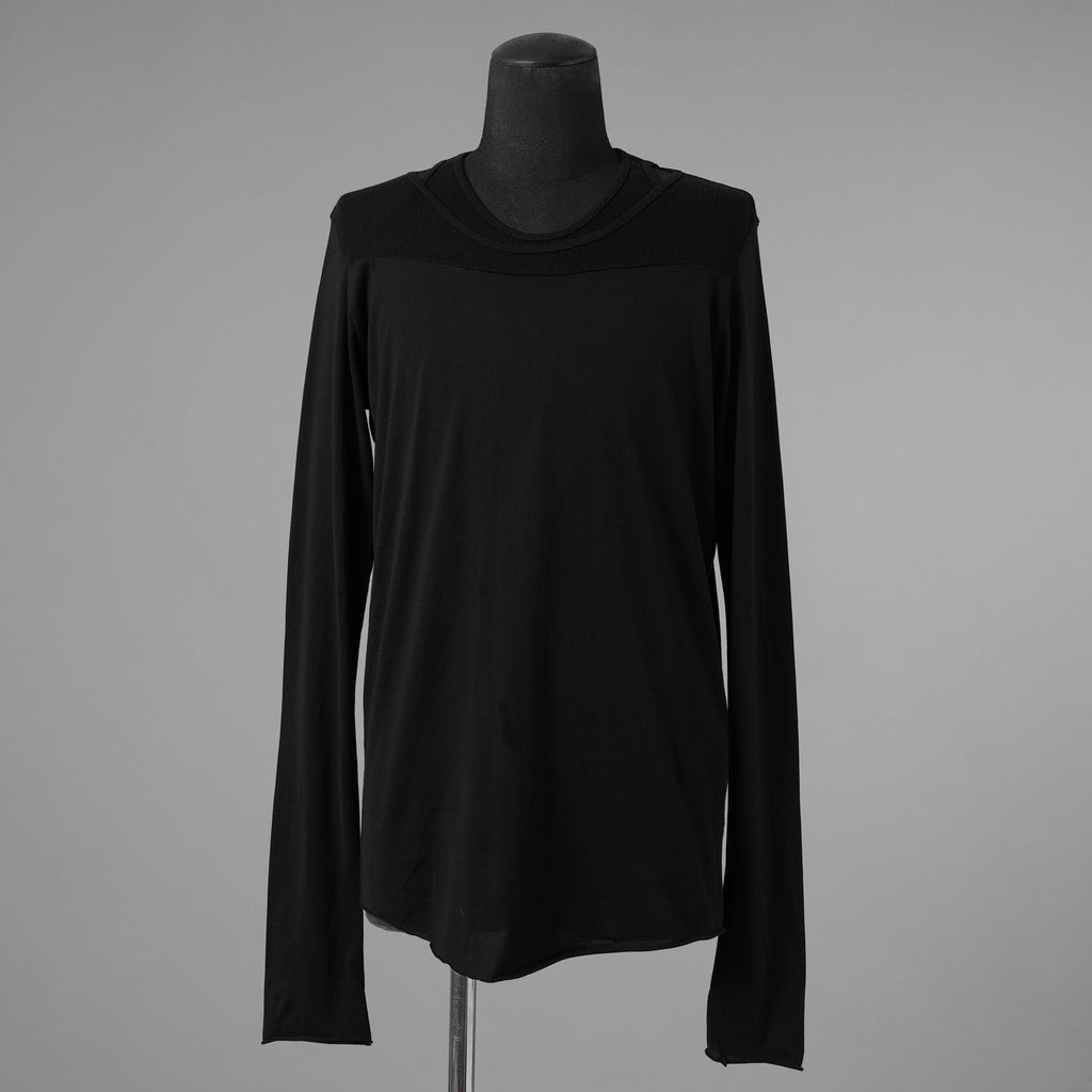 JULIUS ユリウス / 美品 25SS Cotton Jersey Switching Long Sleeve T-shirt 長袖Ｔシャツ / 899CUM2 / size 2 (BLACK) 352184-in-ue