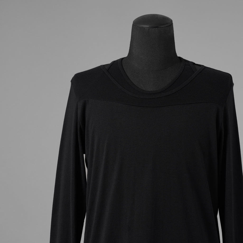 JULIUS ユリウス / 美品 25SS Cotton Jersey Switching Long Sleeve T-shirt 長袖Ｔシャツ / 899CUM2 / size 2 (BLACK) 352184-in-ue