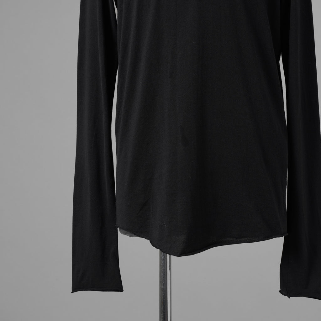 JULIUS ユリウス / 美品 25SS Cotton Jersey Switching Long Sleeve T-shirt 長袖Ｔシャツ / 899CUM2 / size 2 (BLACK) 352184-in-ue