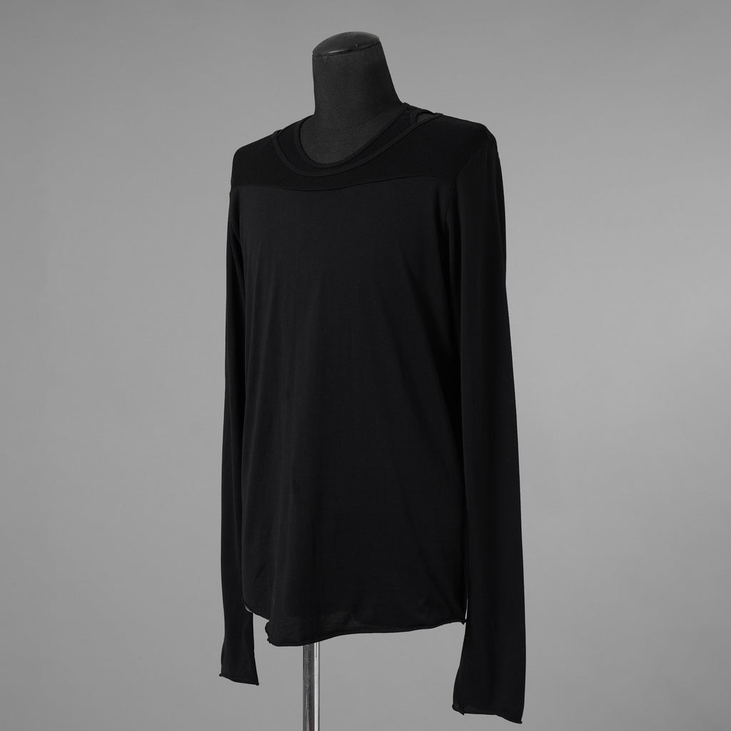 JULIUS ユリウス / 美品 25SS Cotton Jersey Switching Long Sleeve T-shirt 長袖Ｔシャツ / 899CUM2 / size 2 (BLACK) 352184-in-ue