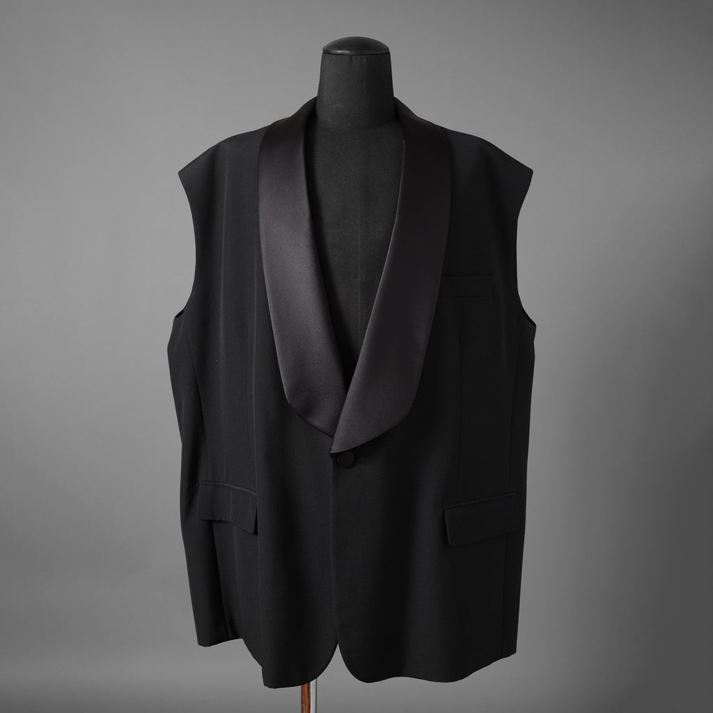 MM6 Maison Margiela メゾン マルジェラ / 24AW 美品 テーラード ベスト サテンラペル / S62FB0069 M35436 / size 36 (BLACK) ユニセックス