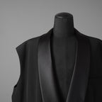 MM6 Maison Margiela メゾン マルジェラ / 24AW 美品 テーラード ベスト サテンラペル / S62FB0069 M35436 / size 36 (BLACK) ユニセックス