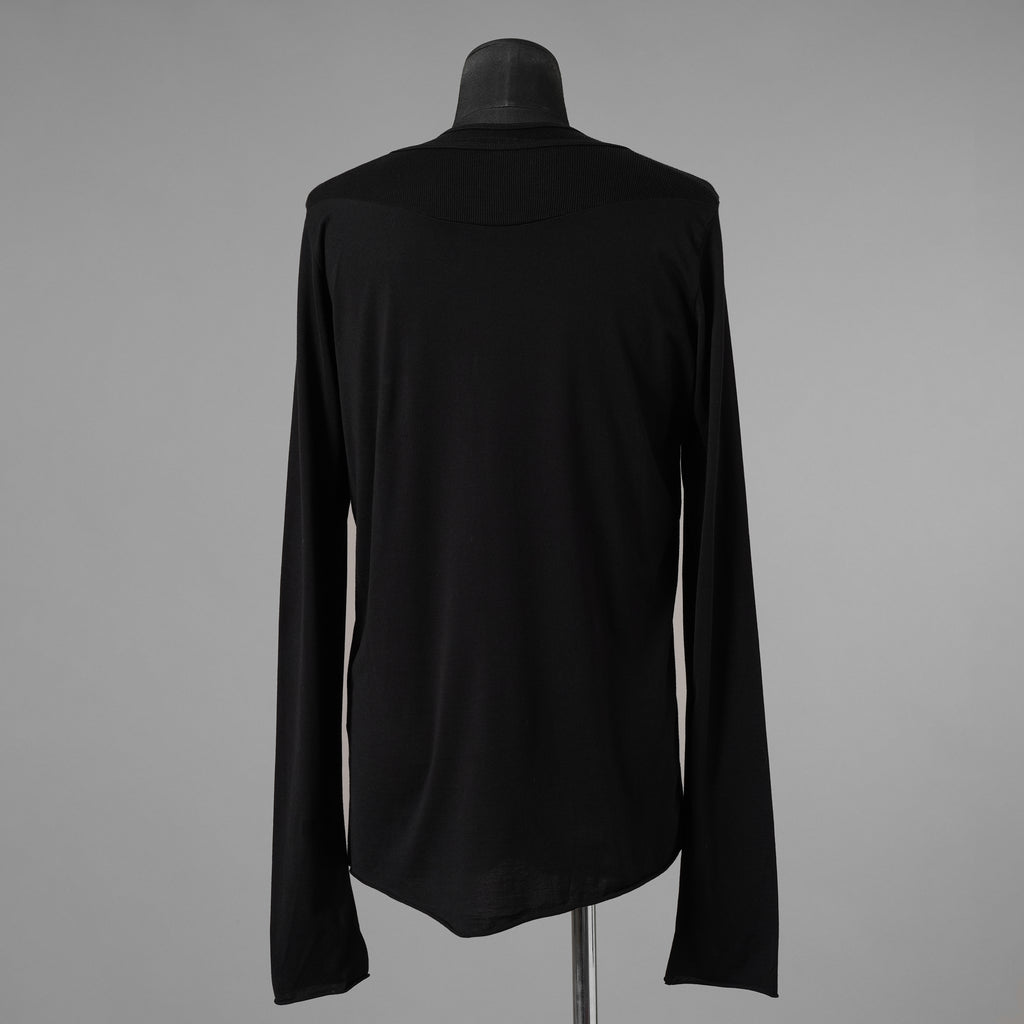 JULIUS ユリウス / 美品 25SS Cotton Jersey Switching Long Sleeve T-shirt 長袖Ｔシャツ / 899CUM2 / size 2 (BLACK) 352184-in-ue