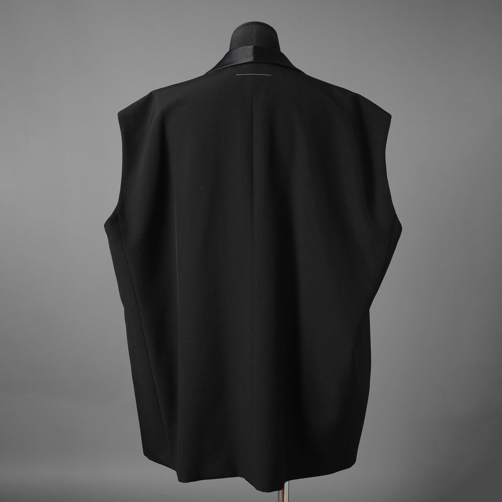 MM6 Maison Margiela メゾン マルジェラ / 24AW 美品 テーラード ベスト サテンラペル / S62FB0069 M35436 / size 36 (BLACK) ユニセックス