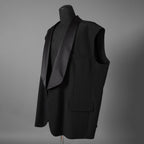 MM6 Maison Margiela メゾン マルジェラ / 24AW 美品 テーラード ベスト サテンラペル / S62FB0069 M35436 / size 36 (BLACK) ユニセックス