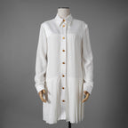 LOUIS VUITTON ルイ・ヴィトン / 22AW 美品 プリーツシャツドレス ワンピース / size38 (WHITE) レディース