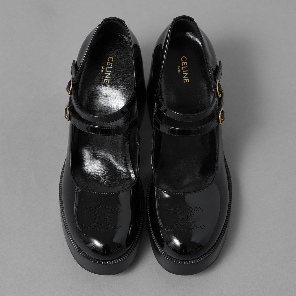 未使用 CELINE セリーヌ / 24AW "Lily" リリー チャンキーソール パンプス / パテントカーフスキン/ テス ベビーズ / シューズ / size 36 (23cm)  BLACK レディース