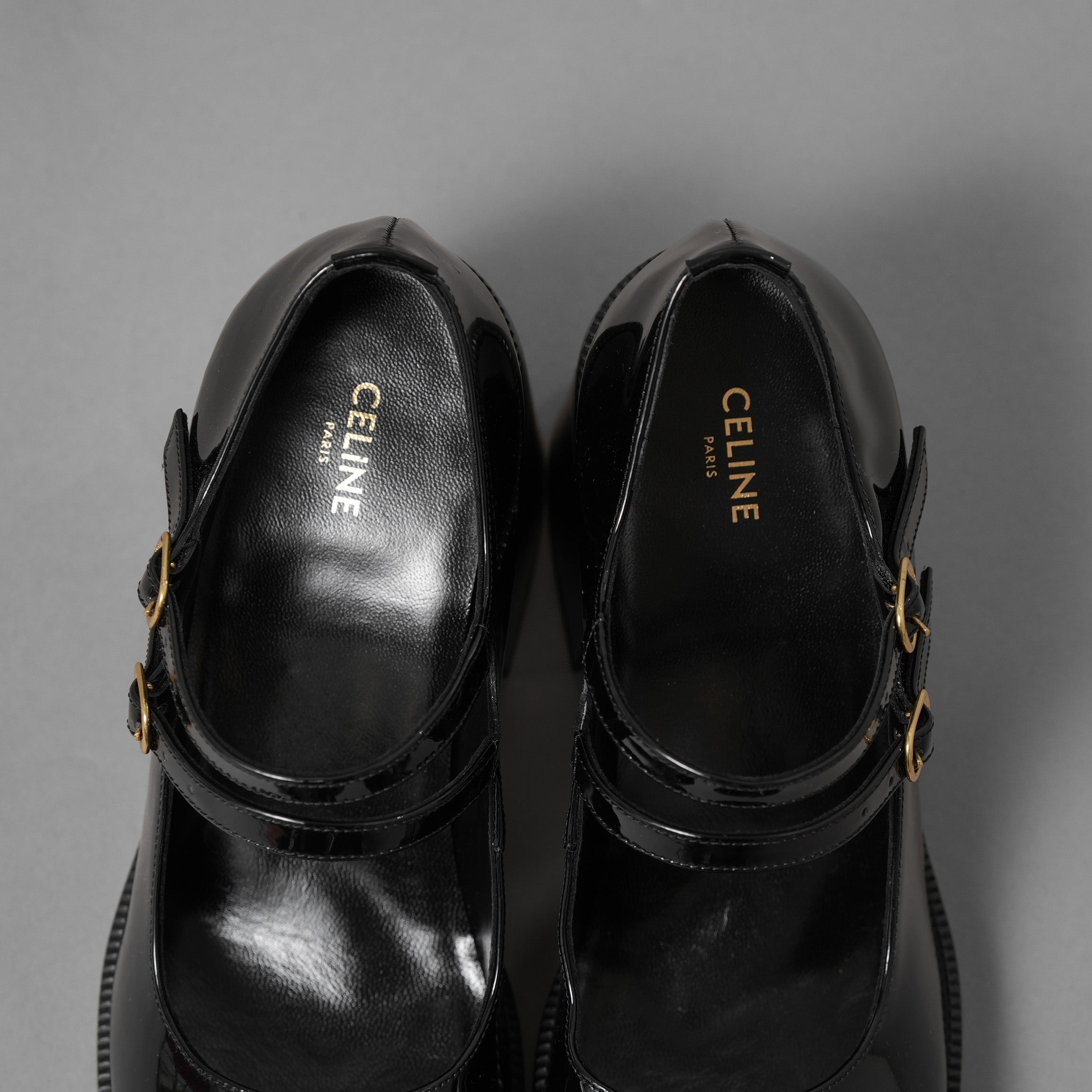未使用 CELINE セリーヌ / 24AW "Lily" リリー チャンキーソール パンプス / パテントカーフスキン/ テス ベビーズ / シューズ / size 36 (23cm)  BLACK レディース