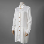 LOUIS VUITTON ルイ・ヴィトン / 22AW 美品 プリーツシャツドレス ワンピース / size38 (WHITE) レディース