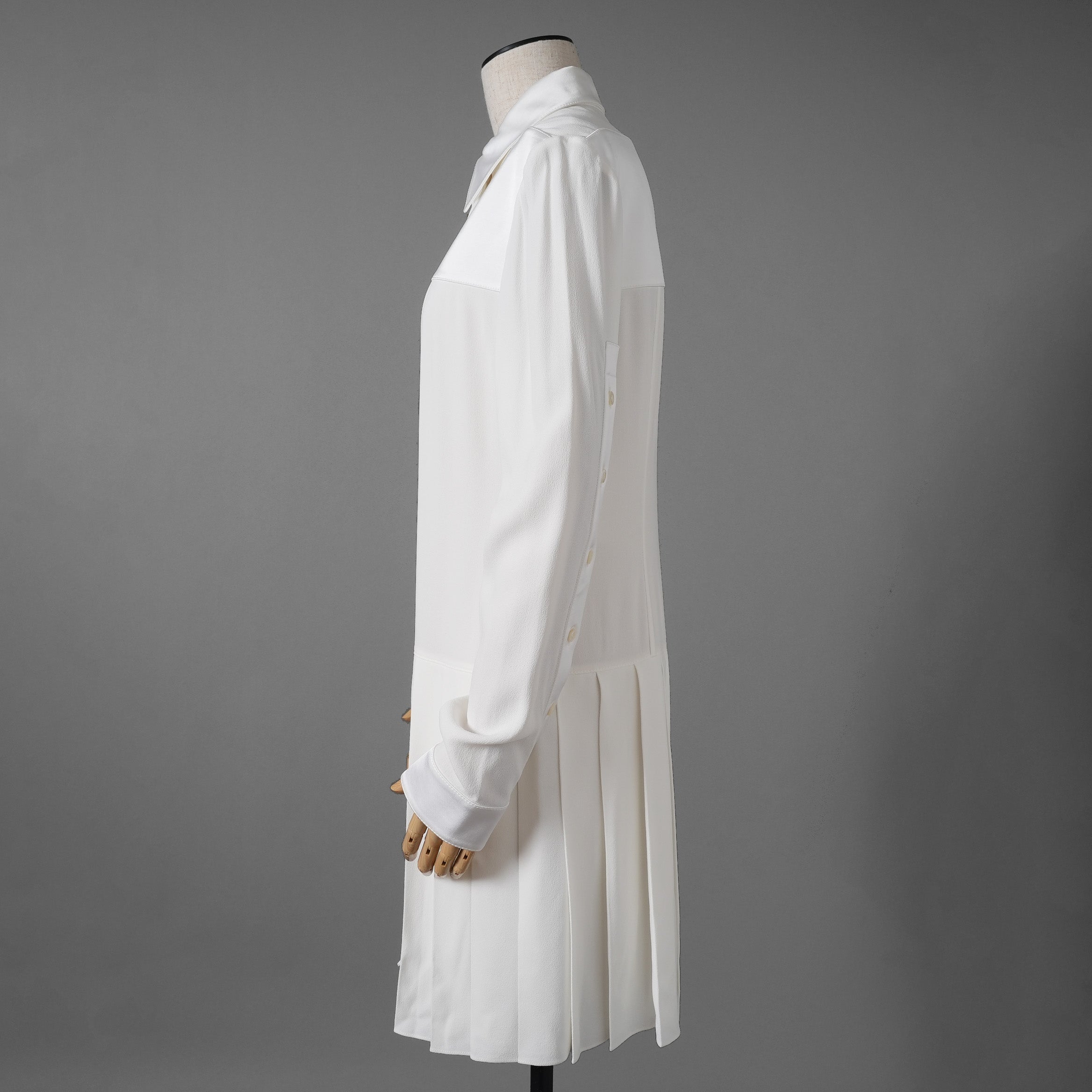 LOUIS VUITTON ルイ・ヴィトン / 22AW 美品 プリーツシャツドレス ワンピース / size38 (WHITE) レディース