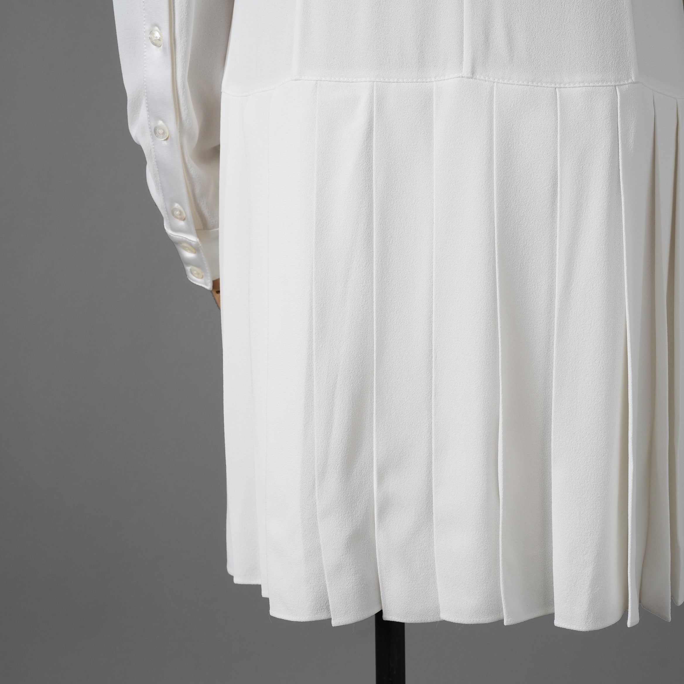 LOUIS VUITTON ルイ・ヴィトン / 22AW 美品 プリーツシャツドレス ワンピース / size38 (WHITE) レディース