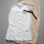 LOUIS VUITTON ルイ・ヴィトン / 22AW 美品 プリーツシャツドレス ワンピース / size38 (WHITE) レディース