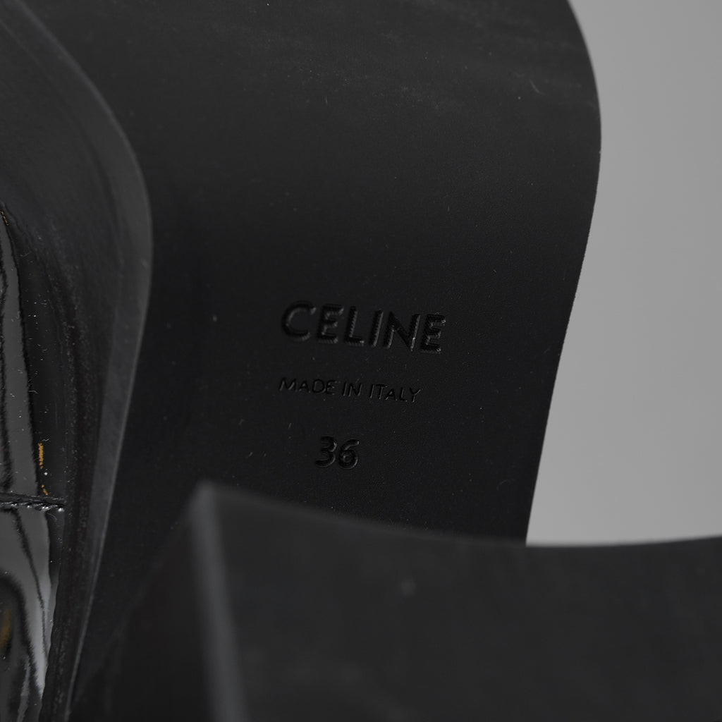 未使用 CELINE セリーヌ / 24AW "Lily" リリー チャンキーソール パンプス / パテントカーフスキン/ テス ベビーズ / シューズ / size 36 (23cm)  BLACK レディース