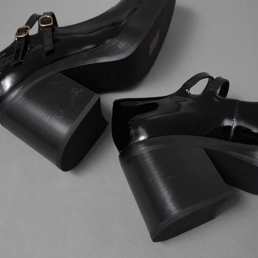 未使用 CELINE セリーヌ / 24AW "Lily" リリー チャンキーソール パンプス / パテントカーフスキン/ テス ベビーズ / シューズ / size 36 (23cm)  BLACK レディース