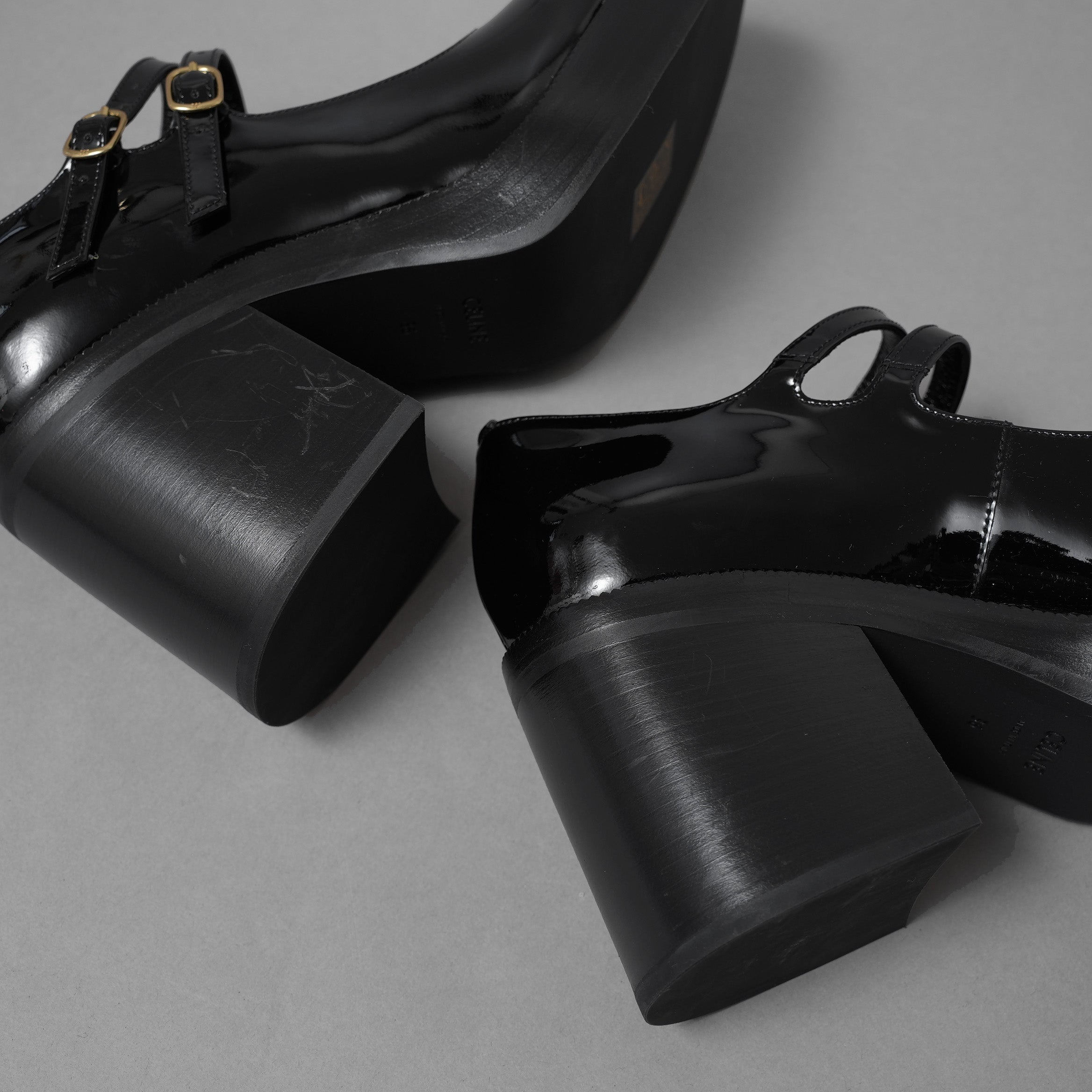 未使用 CELINE セリーヌ / 24AW "Lily" リリー チャンキーソール パンプス / パテントカーフスキン/ テス ベビーズ / シューズ / size 36 (23cm)  BLACK レディース