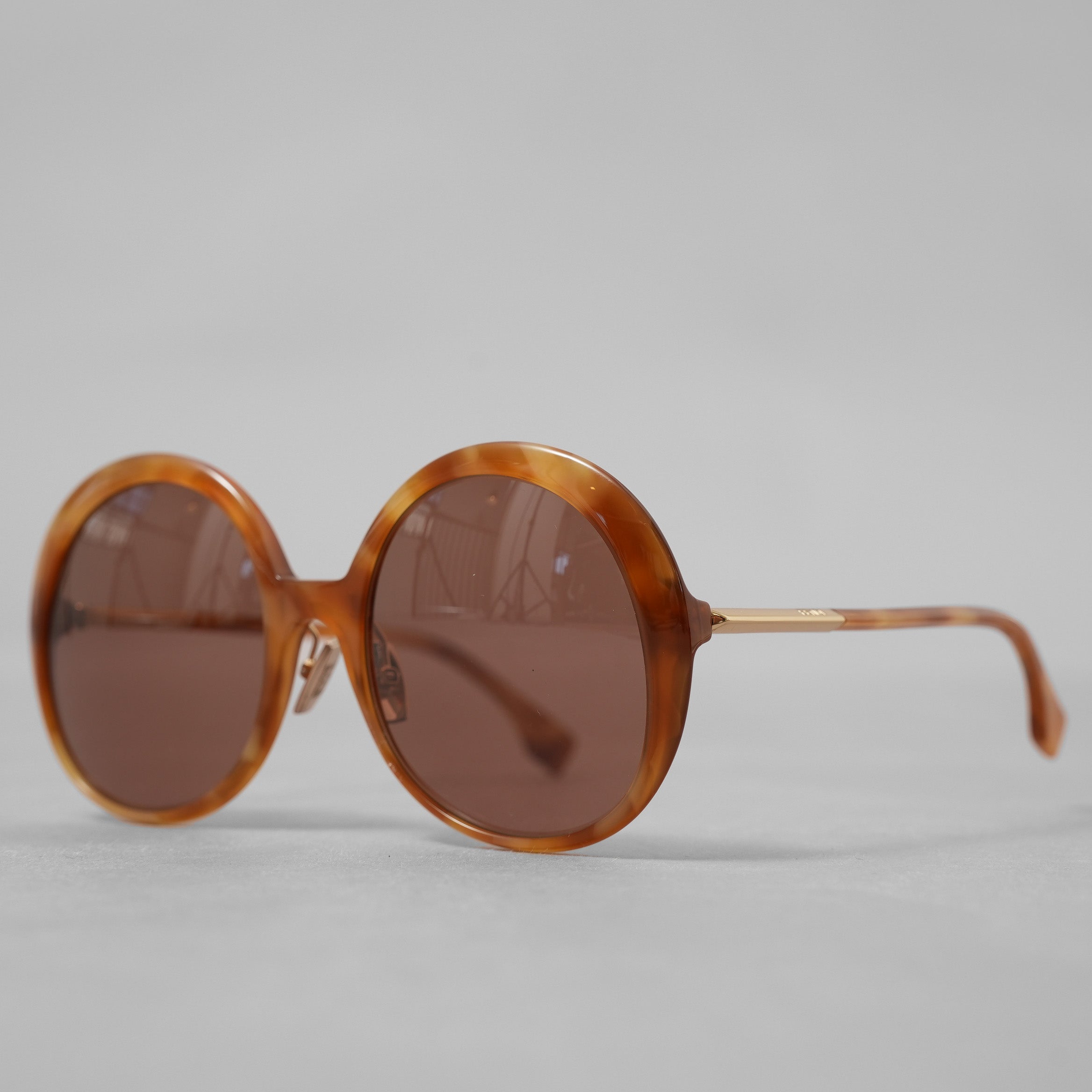 FENDI フェンディ / 21年 美品 Brown Round Sunglasses オーバーサイズラウンド サングラス アクセサリー / FF 0430S / BROWN レディース