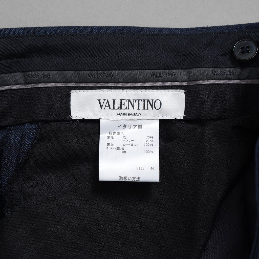 VALENTINO ヴァレンティノ / 20AW 美品 セットアップ シングルブレストジャケット テーラードジャケット 2タックテーラード スラックス パンツ / HV012E00-VT02501V / size 46 (NAVY) 352185-in-ue