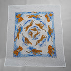 HERMES エルメス / 美品 カレ Tシャツ  Guepards（ゲパール / チーター） コットンジャージー製 大判スカーフ アクセサリー / LIGHT GRAY レディース 352179-izm