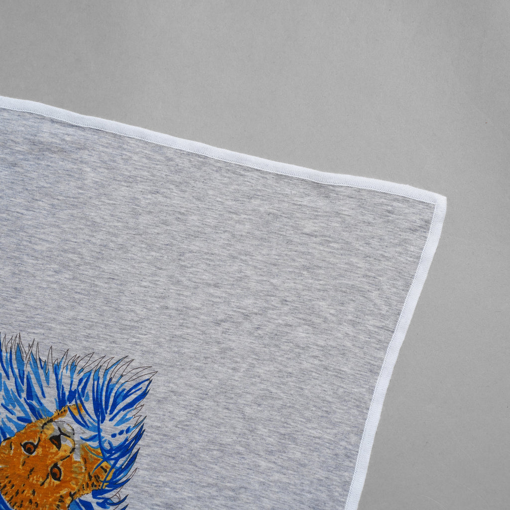 HERMES エルメス / 美品 カレ Tシャツ  Guepards（ゲパール / チーター） コットンジャージー製 大判スカーフ アクセサリー / LIGHT GRAY レディース 352179-izm