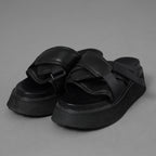 JULIUS ユリウス / 24AW Coated Goat Suede Velcro Sandal コーテッド ゴート スエード ベルクロ  レザーサンダル シューズ / 867FWM1-L / size 1 (BLACK)  352181-in-ue