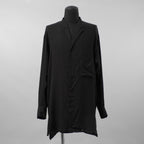 Yohji Yamamoto POUR HOMME ヨウジヤマモト プールオム / 美品 25AW CELLULOSE LAWN NOTCHED SHIRT セルロースローン ノッチドシャツ 長袖シャツ / HM-B04-200 / size 2 (BLACK)