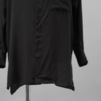 Yohji Yamamoto POUR HOMME ヨウジヤマモト プールオム / 美品 25AW CELLULOSE LAWN NOTCHED SHIRT セルロースローン ノッチドシャツ 長袖シャツ / HM-B04-200 / size 2 (BLACK)