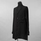 Yohji Yamamoto POUR HOMME ヨウジヤマモト プールオム / 美品 25AW CELLULOSE LAWN NOTCHED SHIRT セルロースローン ノッチドシャツ 長袖シャツ / HM-B04-200 / size 2 (BLACK)