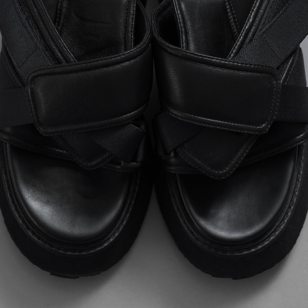 JULIUS ユリウス / 24AW Coated Goat Suede Velcro Sandal コーテッド ゴート スエード ベルクロ  レザーサンダル シューズ / 867FWM1-L / size 1 (BLACK)  352181-in-ue