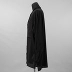 Yohji Yamamoto POUR HOMME ヨウジヤマモト プールオム / 美品 25AW CELLULOSE LAWN NOTCHED SHIRT セルロースローン ノッチドシャツ 長袖シャツ / HM-B04-200 / size 2 (BLACK)