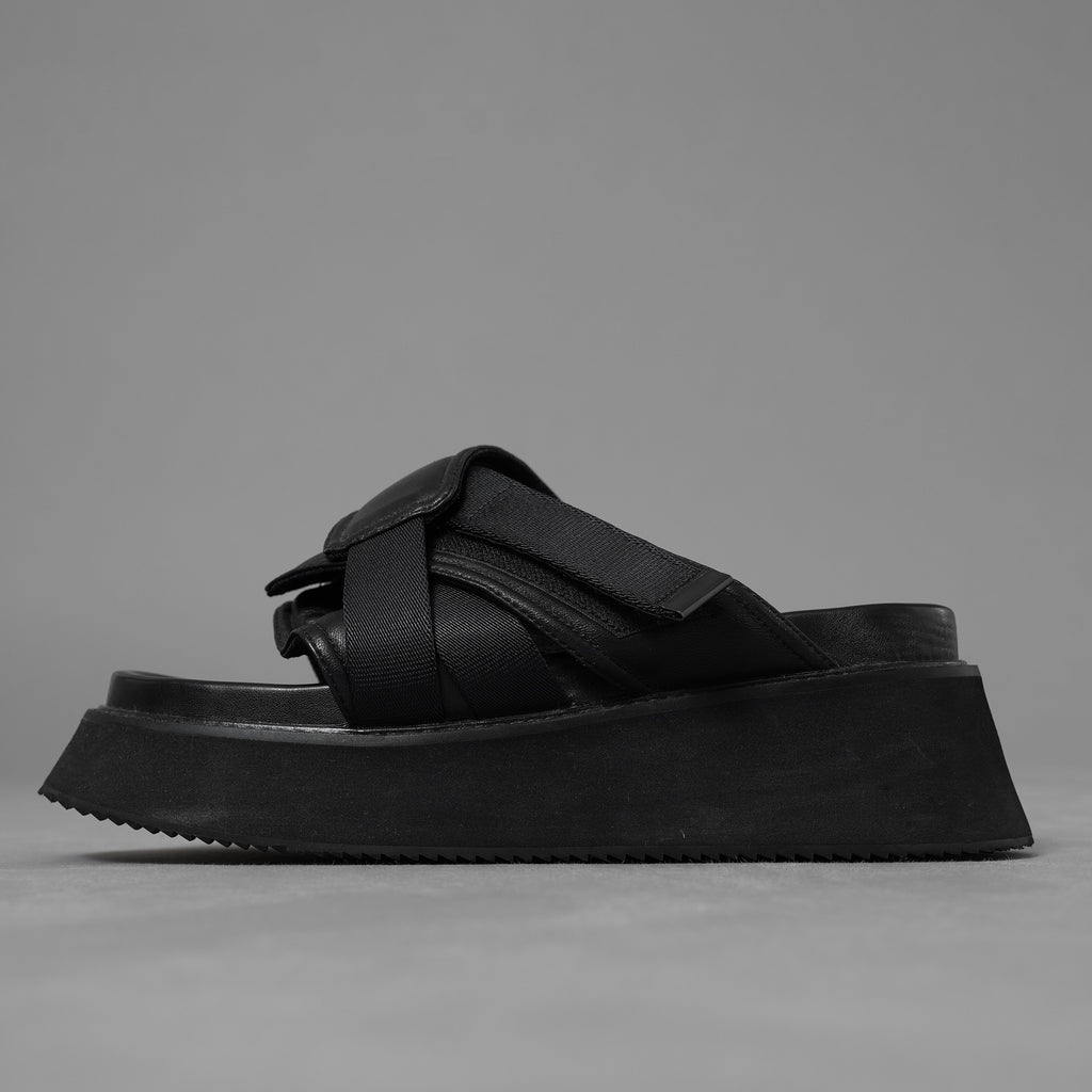 JULIUS ユリウス / 24AW Coated Goat Suede Velcro Sandal コーテッド ゴート スエード ベルクロ  レザーサンダル シューズ / 867FWM1-L / size 1 (BLACK)  352181-in-ue