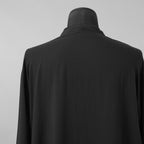 Yohji Yamamoto POUR HOMME ヨウジヤマモト プールオム / 美品 25AW CELLULOSE LAWN NOTCHED SHIRT セルロースローン ノッチドシャツ 長袖シャツ / HM-B04-200 / size 2 (BLACK)