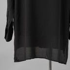 Yohji Yamamoto POUR HOMME ヨウジヤマモト プールオム / 美品 25AW CELLULOSE LAWN NOTCHED SHIRT セルロースローン ノッチドシャツ 長袖シャツ / HM-B04-200 / size 2 (BLACK)
