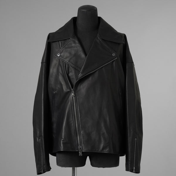 ISAMU KATAYAMA BACKLASH イサムカタヤマバックラッシュ / 25AW 美品 メンセレ別注 Monochrome luxury steer double riders jacket ルーズフィット ライダース アウター / ME2078-06 / size L (BLACK) 352191-in-ue