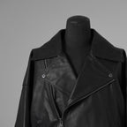 ISAMU KATAYAMA BACKLASH イサムカタヤマバックラッシュ / 25AW 美品 メンセレ別注 Monochrome luxury steer double riders jacket ルーズフィット ライダース アウター / ME2078-06 / size L (BLACK) 352191-in-ue
