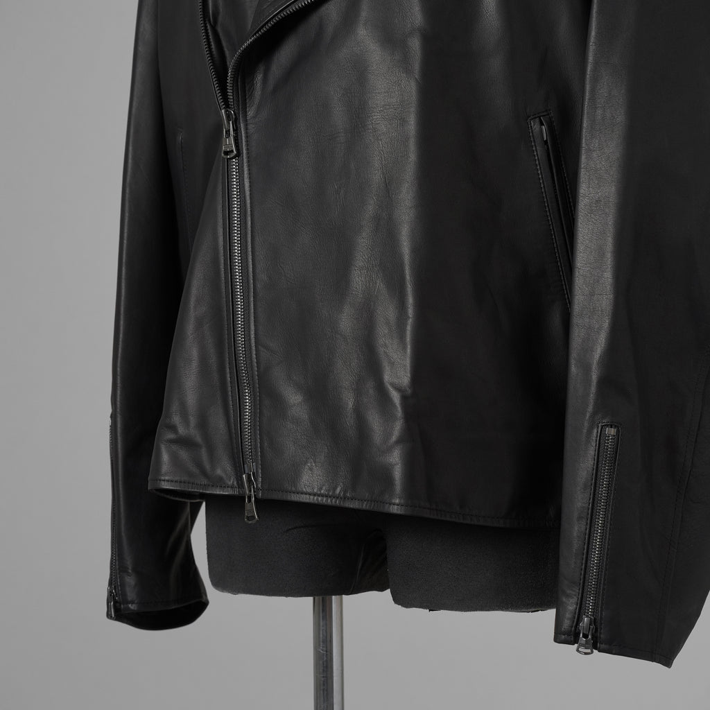 ISAMU KATAYAMA BACKLASH イサムカタヤマバックラッシュ / 25AW 美品 メンセレ別注 Monochrome luxury steer double riders jacket ルーズフィット ライダース アウター / ME2078-06 / size L (BLACK) 352191-in-ue