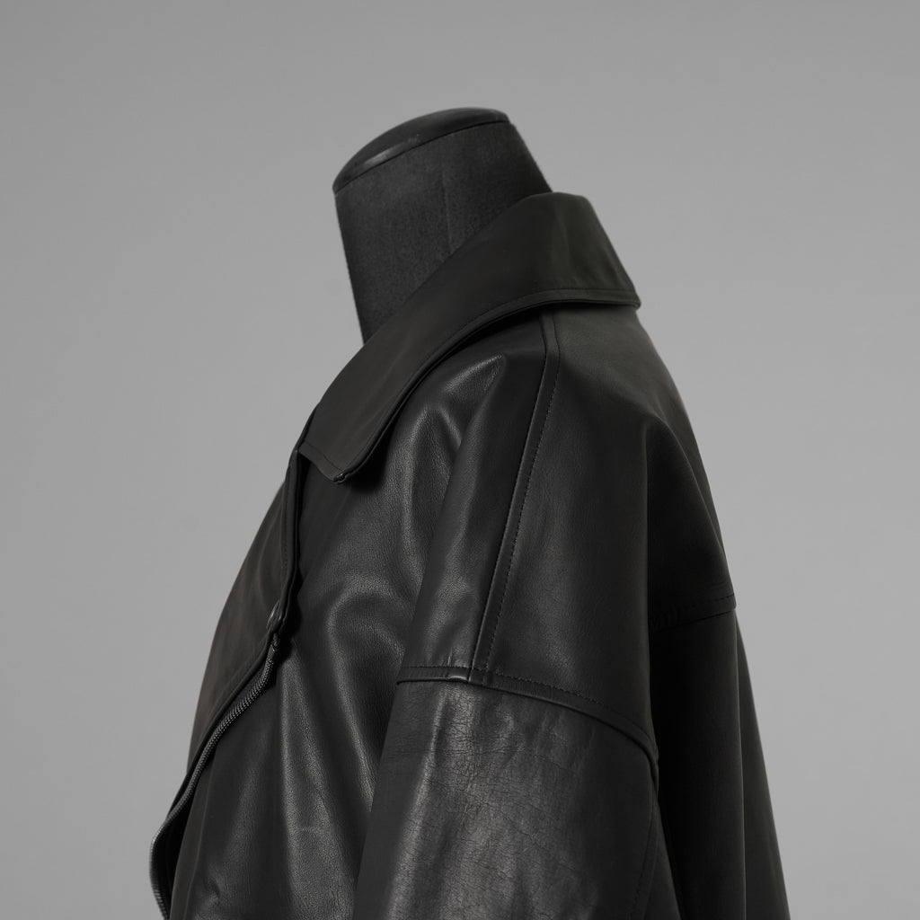 ISAMU KATAYAMA BACKLASH イサムカタヤマバックラッシュ / 25AW 美品 メンセレ別注 Monochrome luxury steer double riders jacket ルーズフィット ライダース アウター / ME2078-06 / size L (BLACK) 352191-in-ue