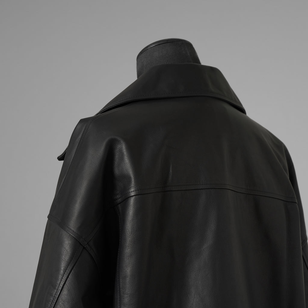 ISAMU KATAYAMA BACKLASH イサムカタヤマバックラッシュ / 25AW 美品 メンセレ別注 Monochrome luxury steer double riders jacket ルーズフィット ライダース アウター / ME2078-06 / size L (BLACK) 352191-in-ue