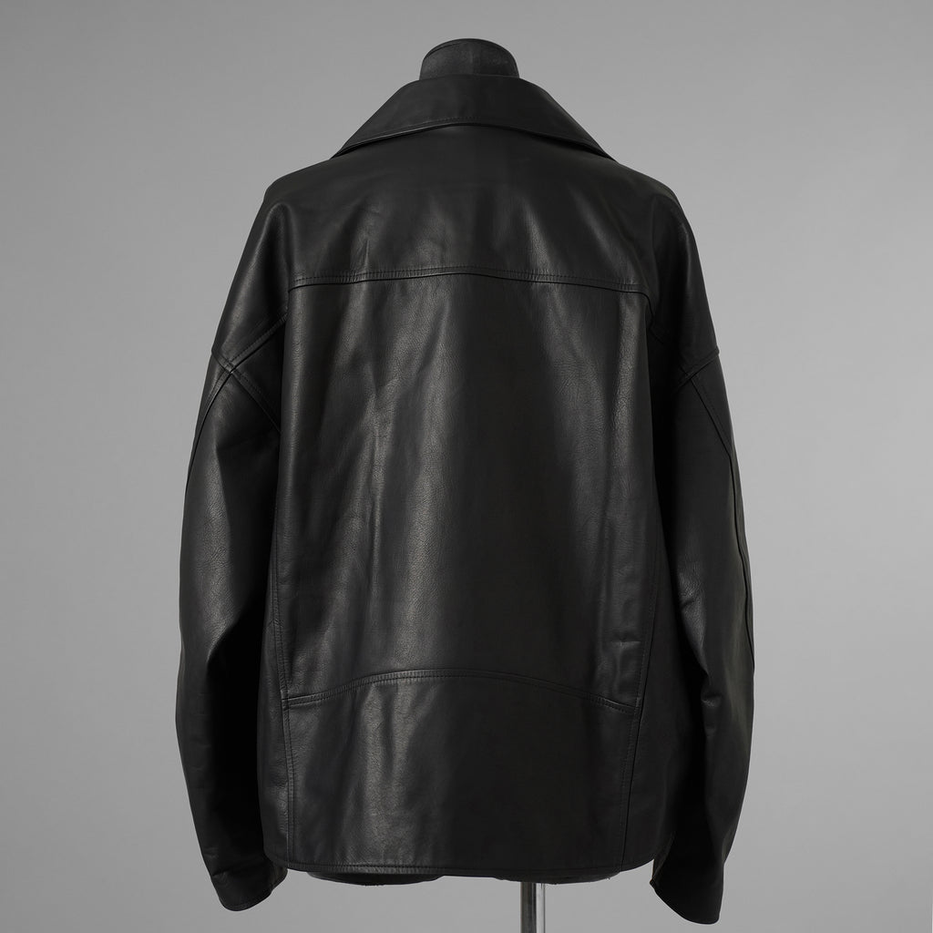 ISAMU KATAYAMA BACKLASH イサムカタヤマバックラッシュ / 25AW 美品 メンセレ別注 Monochrome luxury steer double riders jacket ルーズフィット ライダース アウター / ME2078-06 / size L (BLACK) 352191-in-ue