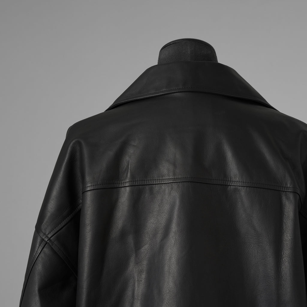 ISAMU KATAYAMA BACKLASH イサムカタヤマバックラッシュ / 25AW 美品 メンセレ別注 Monochrome luxury steer double riders jacket ルーズフィット ライダース アウター / ME2078-06 / size L (BLACK) 352191-in-ue