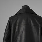 ISAMU KATAYAMA BACKLASH イサムカタヤマバックラッシュ / 25AW 美品 メンセレ別注 Monochrome luxury steer double riders jacket ルーズフィット ライダース アウター / ME2078-06 / size L (BLACK) 352191-in-ue